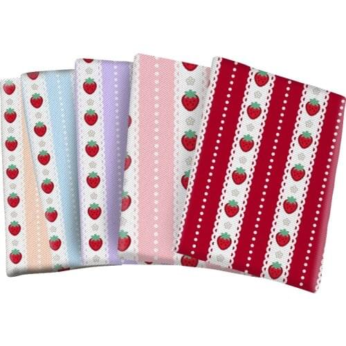 Fruit Strawberry Bubble Fabric Sewing Quilting Needlework Material DIY Top Dress Apparel Fabric 50*145cm