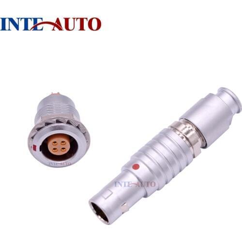 Connector 4 pins, metal wire plug and socket ,M12 size,1B series,Brass body,FTGG.1B.304 EZGG.1B.304