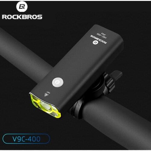 ROCKBROS Bicycle Front Light Rechargeable 400 800 Lumen IPX6 Waterproof Lamp 5 Modes Cycling MTB Road Bike Lights Accessories