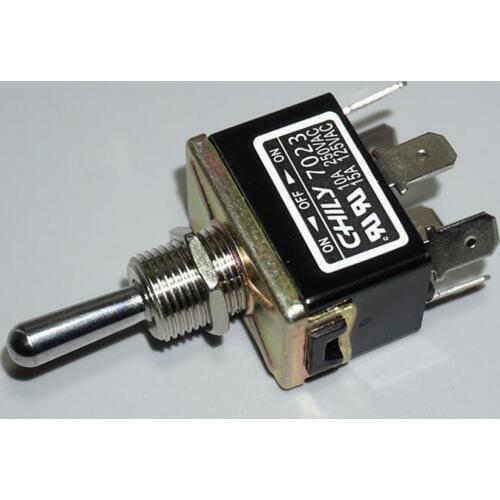 Mini toggle switch ON black rocker switch 3 position 6 pins lever switch 6.3mm Long Flat handle 10A250VAC/15A125VAC