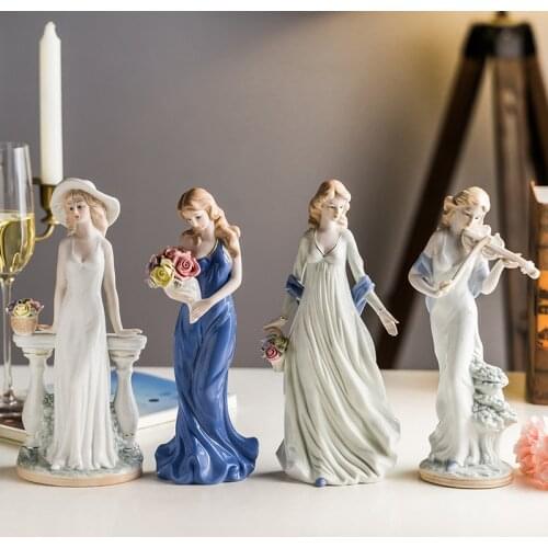 Wedding Gift Western Porcelain Decor Ornament Europe Ceramic Beauty Figurines Furnishing Crafts Home Decoration Accessories