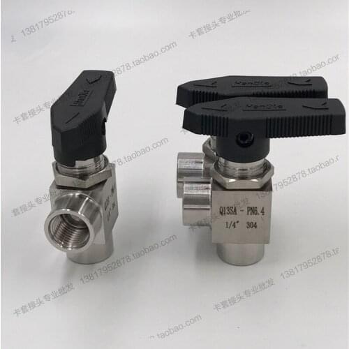 Free Right angle Ball valve 1/4" female G thread stainless steel 304 high pressure female thread ball valve