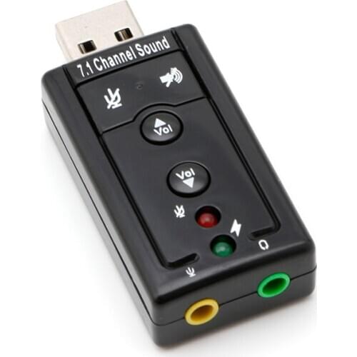 USB2.0 External 7.1 Channel 3D Virtual Sound Card Adapter PC Laptop Black M2EC