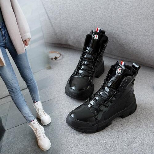 Spring Scrub Martin Leather Boots Fashion Womens Style Casual Boots Casual Low Heel Shoes Candy