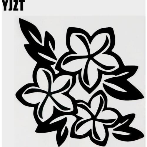 YJZT 15CM×15.1CM New Flower Pattern Vinyl Car Window Sticker Decal Black/Silver 18B-0008