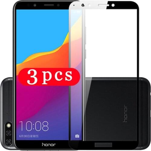 3Pcs full cover tempered glass for huawei honor 7x 7s protective film for huawei honor 7a 7c pro phone screen protector on glass