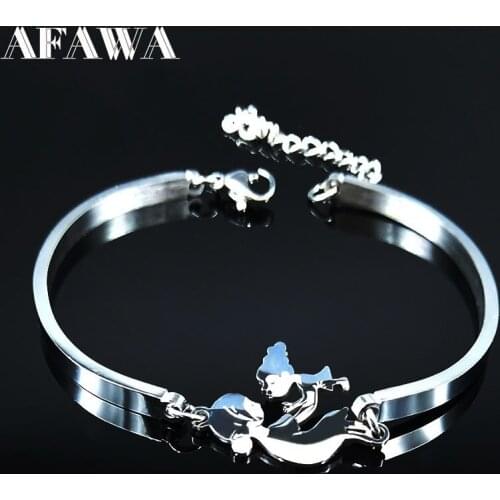 Mum Daughter Stainless Steel Silver Color Bracelets Bangles Women Jewelry MAMA Gife joyeria acero inoxidable mujer lujo B18614
