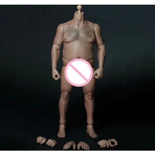 1/6 Scale AT018 Fat Man Male Boy Body Figure Military Chest Fat Meat Similar 12" Soldiers Action Figure dobby Doll model collect
