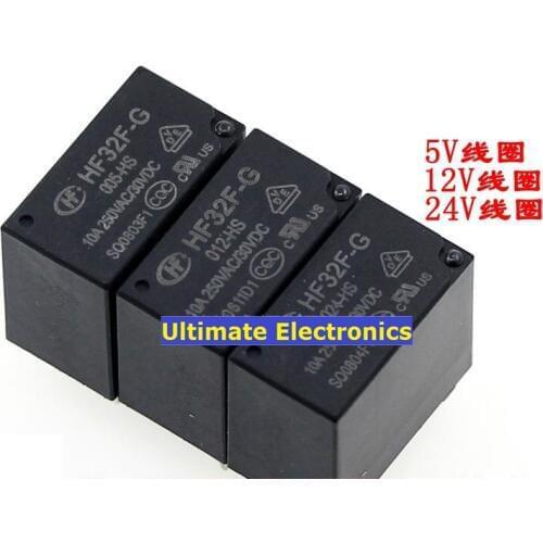 10pcs JZC- HF32F-G-005-HS HF32F-G-012-HS HF32F-G-024-HS 5V 12V 24V 10A 4feet