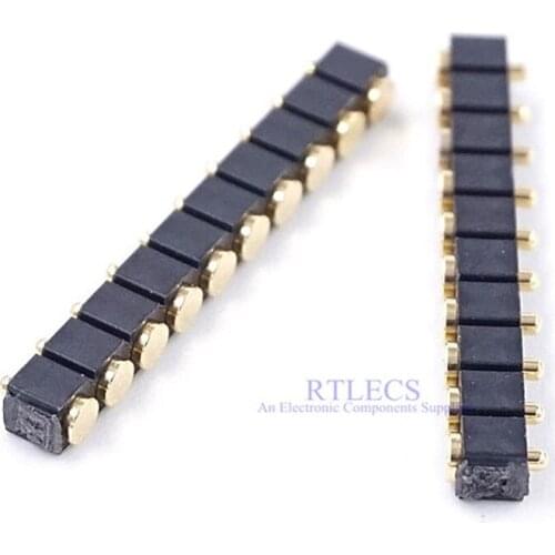 2 pcs Spring Loaded Pogo pin 10 Position 2.54mm Pitch 4.0mm Height Surface Mount PCB Vertical 10 Pin Modular connector Strip