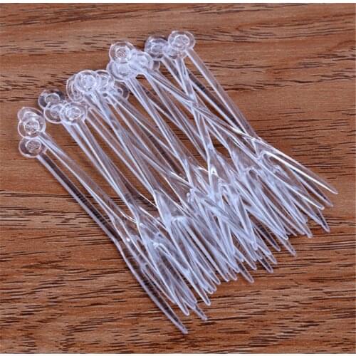 20 Pcs Mini Clear Transparent Disposable Forks For Party BBQ Sticks Picks Skewer Set Home Dining Plastic Food Cake Fruit Fork