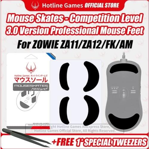 Hotline Games 3.0 Competition Level Mouse Skates Mouse Feet Pad Replacement Feet for ZOWIE ZA11 Mouse 0.28mm/0.6mm Thickness