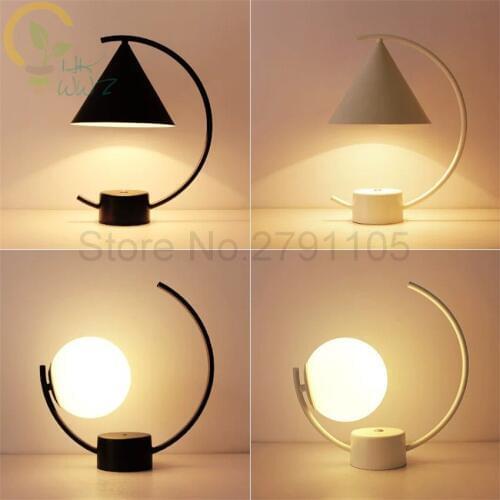 White/Black 2 Style New Design Artistic Table Lamps,E27 Iron Personality Table Light Nordic Lamp Bedroom Bedside Desk Lamp