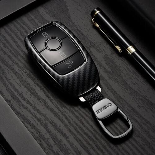 Carbon fiber Aluminium Alloy Car key Case For Mercedes Benz C Class W205 C200 C180 C260 C300 E Class W213 E200 S Class