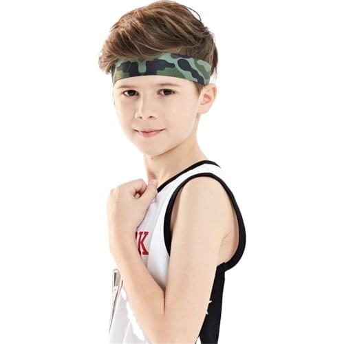 ArmyGreen Kids Sweatband Breathable Anti Split Sport Running Boys Fitness Tenis Headband Bandana on the Head