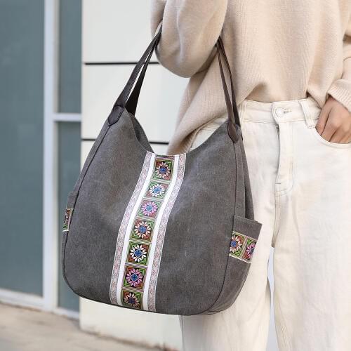 Designer Women Canvas Handbags Large Capacity Ladies Hand Bags High Quality Female Purse Shoulder Bag Casual Tote Messenger Bags