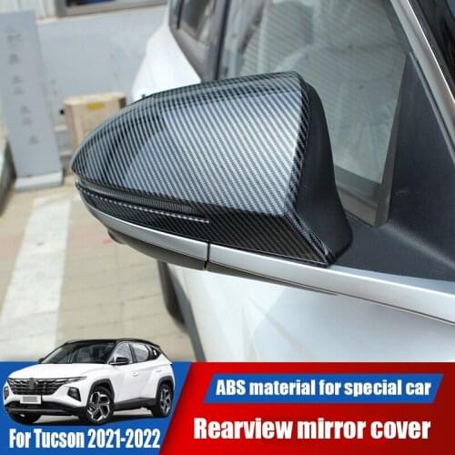 For Hyundai Tucson 2021 2022 protective modification exterior chrome-plated carbon fiber pattern rearview mirror mirror cover