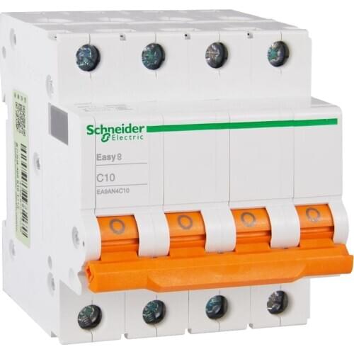 EA9AN C Type 4P 10A 16A 20A Three-Phase Four-Wire Miniature Circuit Breaker Leakage Protection Air Switch 230 / 400VAC 50Hz