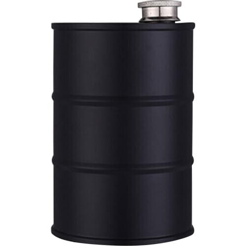 750ML Oil Drum Shape 304 Stainless Steel Hip Flask Whisky Flagon Outdoor Travel Portable Vodka Russia Style Alcohol Wine Pot