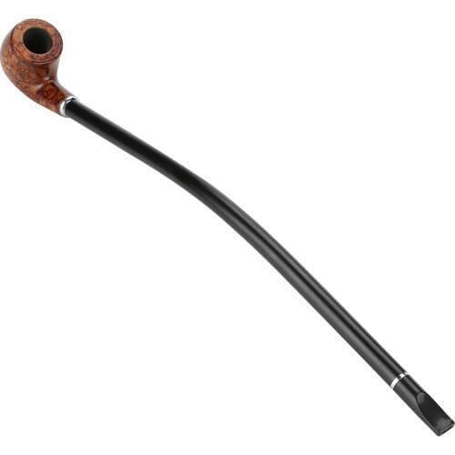 40.5cm / 15.9in Exquisite Long Cigarette Holder Exquisite Long Brown Handle Wooden Tobacco Cigarette Smoke Pipe With Box CF5012