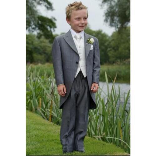 Handsome Grey Boys Tailcoat Boys Formal Occasion Attire Classic Design Kid Dress Birthday Party Prom Suit,Boy Tuxedos