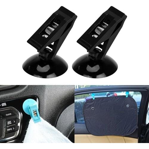 2pcs Car Storage Clips Sun Shade Fasteners Window Curtain Clamps Windshield Suction Cup Kit Truck Off Road 4x4 Auto Accessories