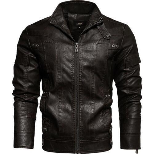 New Hot sale brand motorcycle leather jacket men mens leather jackets jaqueta de couro masculina mens leather coats