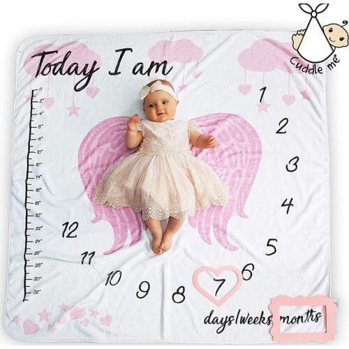 Newborn Baby Growth Celebrate Blanket Props Photography Backgrounds Cloth Girls Boys Blankets