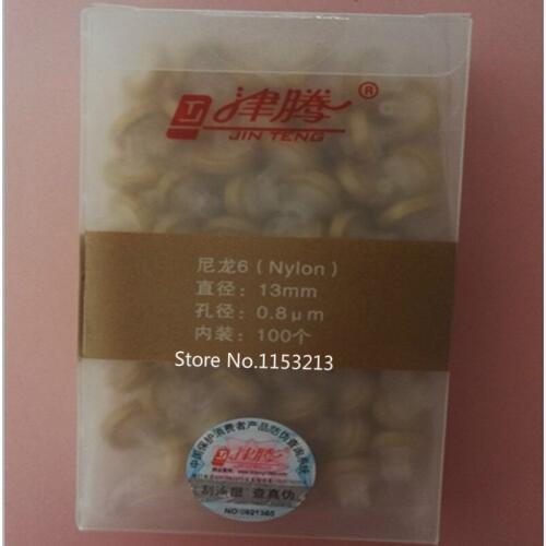 Disposable Nylon Syringe Filters OD 13MM 0.8 Micron Microporous Organic Phase Needle Filtration Needle Filters 100pcs/pk