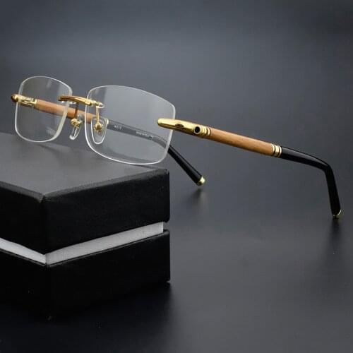 New Luxury Brand Rimless Glasses Frame Men Optical Myopia Eyeglasses Frame Male High Quality Prescription Spectacles Frame Women