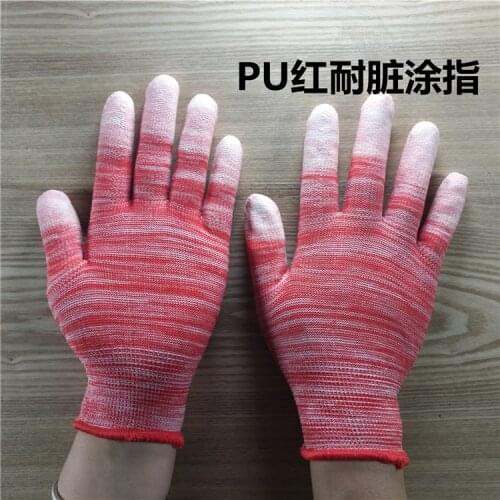 PU coated finger gloves summer breathable wear-resistant non-slip comfortable etiquette garden gloves