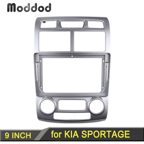 Double Din Radio Fascia for KIA SPORTAGE 2005-2010 9 INCH GPS Navigation Frame Dashboard Install Kit Stereo Panel Bezel Facia