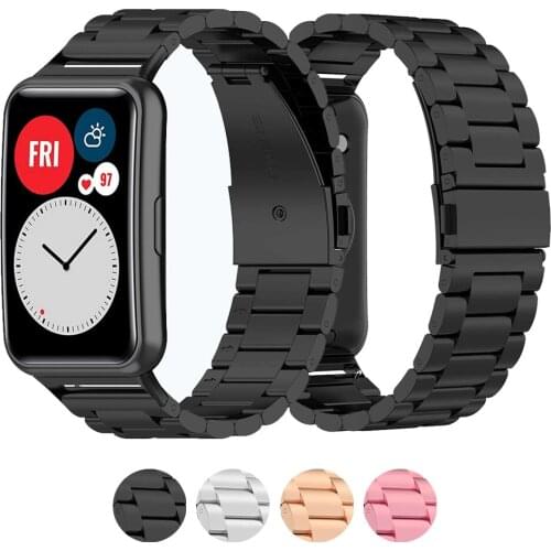 Band For Huawei Watch FIT Strap Accessories replacement watchband Stainless Steel bracelet correa huawei watch fit 2021 Strap