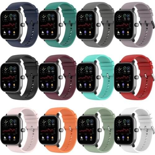 20mm 22mm Silicone Bracelet Strap Wrist For Huami Amazfit GTR2 GTR2E GTS 2mini BIP Stratos3 GTR 47mm Band Smart Watch Wristband