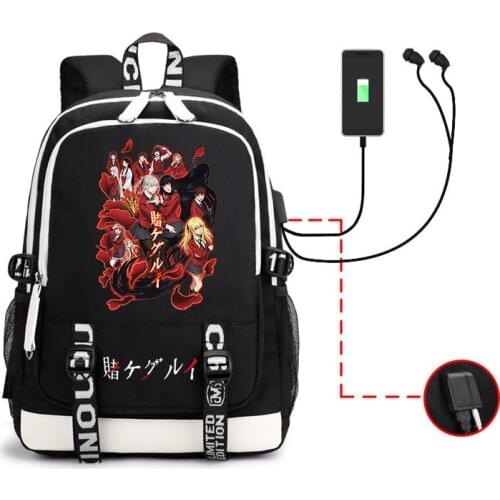 Kakegurui Backpack Anime Jabami Yumeko Plus Ultra Multifunction USB Charging Laptop Shoulder Unisex Travel School Bags Girl Boys