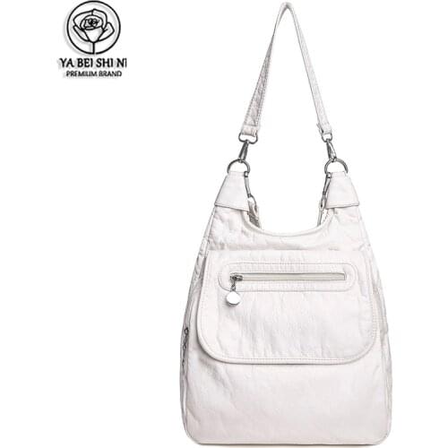 White High Quality Leather Backpack Bags for Women 2021 New Casual Shoulder Bags High Capacity School Bags For Teenage Girls Bag