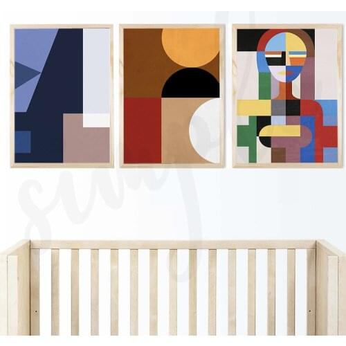 Nordic Posters Colorful Geometry Make Up for Feature Face Wall Art Abstract Canvas Painting for Bedroom Living Room Decor