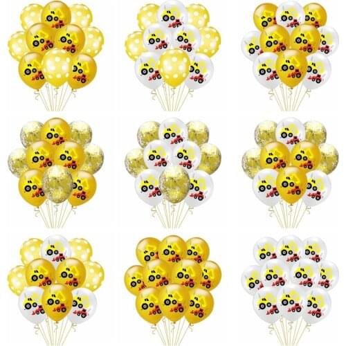 10Pcs Construction Vehicle Excavator Latex Balloons Confetti Balloon Engineering Vehicles Theme Birthday Party Decoration Globs