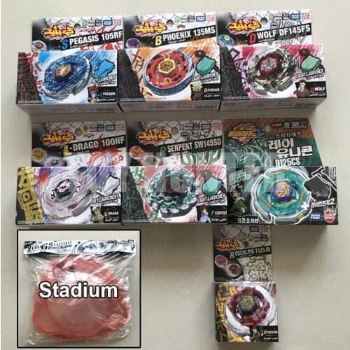 Genuine Takara Tomy Beyblade Metal Fusion Turbo Burst Unicorn Phoenix Drago Wolf Serpent Battle Zero Stadium with Launcher Toy