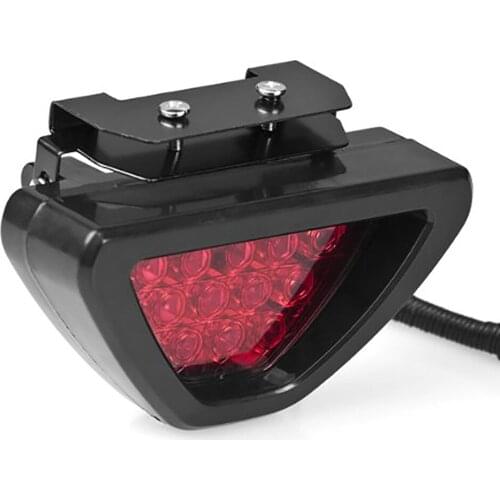 F1 Style DRL Red 12 LED Rear Tail Stop Fog Triangular Brake Light Stop Safety Lamp Car Motor Automobile Replacement Accessories