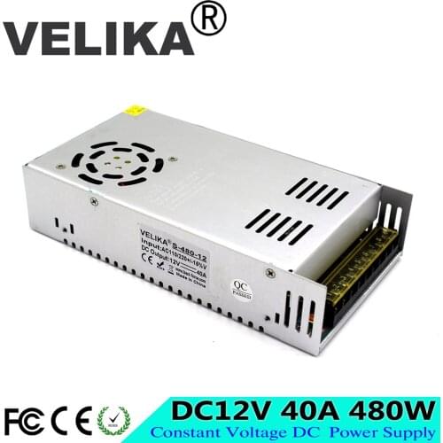 Single Output Universal DC 12V 40A 480W Switching Power Supply Transformer AC 110 220V Input to DC12V UPS For Led Strip Lamp