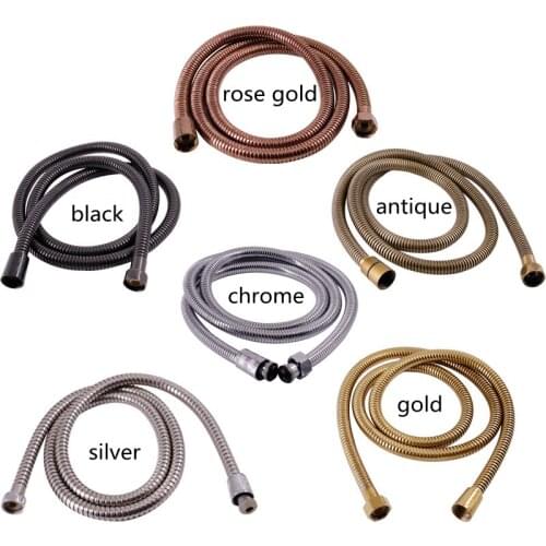 1.5m Thicken Shower Hose Stainless Steel General Soft Water Pipe Silver Plating Explosion-proof Shower Pipe Bathroom Accessories