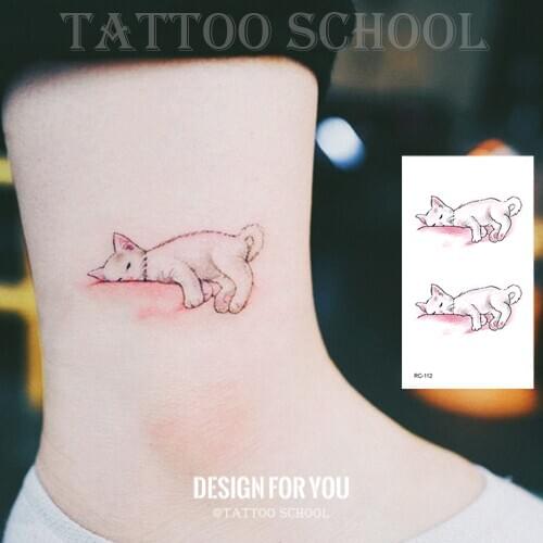 Rocooart Temporary Tattoo Stickers Fake simulation Cat Sleep in Hand Leg Waterproof Tatto Flash Tatoo Tatouage Body Art