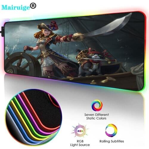 Fictional Character LED USB Gamer Accessories Computer Pad Notebook Countertop Office Mouse Pad XXL Decoration Game Rgb MousePad