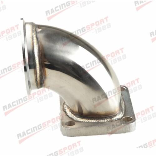STAINLESS STEEL 3.0" V-BAND T4 TURBO EXHAUST 90 DEGREE ELBOW ADAPTER FLANGE