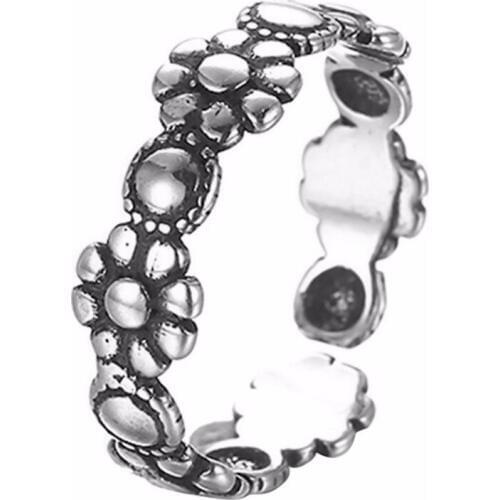 Kinitial High Quality Silver Color Sunflower Shape Ring Wedding Ring for Girl Bijoux Elegant Charm Adjustable Jewelry Gifts