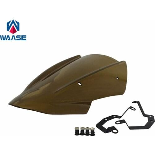 Waase Motorbike For Kawasaki Z650 2017 2018 2019 Motorcycle Windscreen Windshield Shield Screen with Bracket