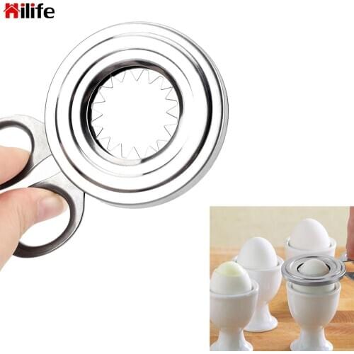Egg Slicers Kitchen Household Tool Stainless Steel Boiled Egg Shell Topper Cutter Snipper Egg Cutter Shell Opener