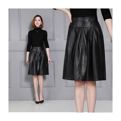 Top brand Genuine New Fashion Sheep Leather Skirt K20 high quality