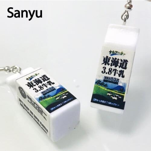 New Style Creative Milk Bottle Drop Earrings for Women Girls Fashion Funny Food Drink Dangle Earrings Trendy Female Brincos 2019